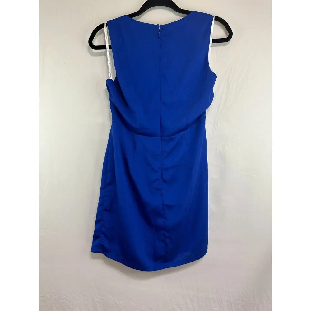 Papaya Women's Faux Wrap Deep V-Neck Mini Dress Size L (Fits Like a S) - Picture 4 of 4